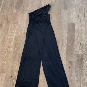 Express Black One-Shoulder Jumpsuit